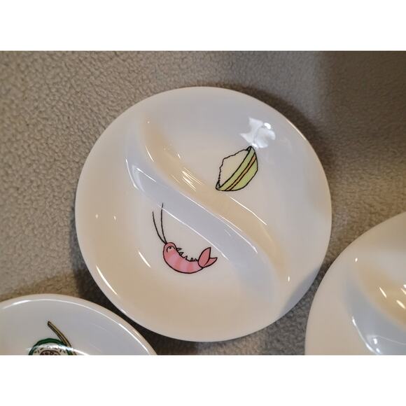 Set 4 Stokes Sur La Table Take Out Plates Jessica Glickman Sushi sauce - Picture 2 of 8